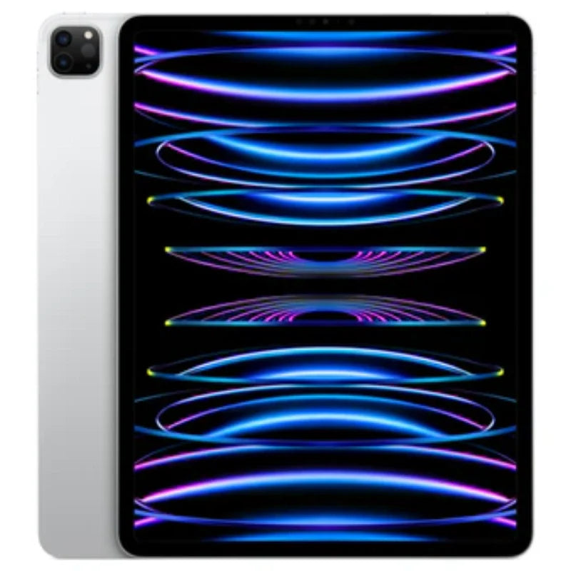 Apple iPad Pro 4th gen 11-inch M2 Cellular in Silver, showcasing the front display and smooth silver back with dual rear cameras