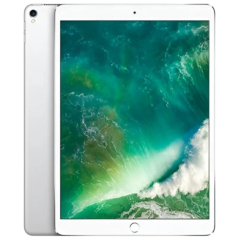 Apple iPad Pro 10.5-inch (2017) Wi-Fi in Silver, featuring the bright front display and smooth silver back with a rear camera